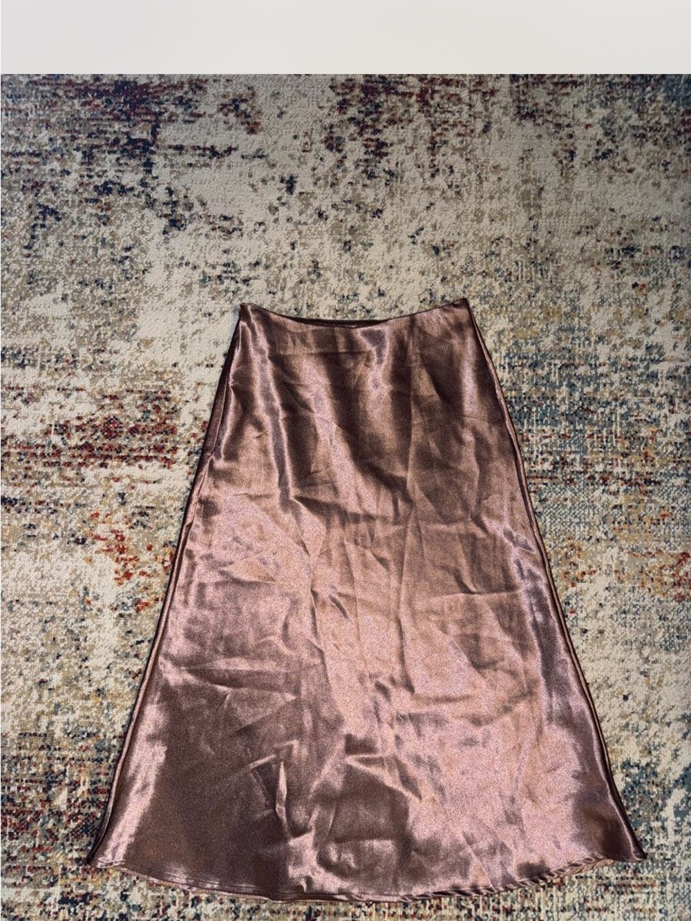 SHEIN Metallic A-Line Satin Skirt
